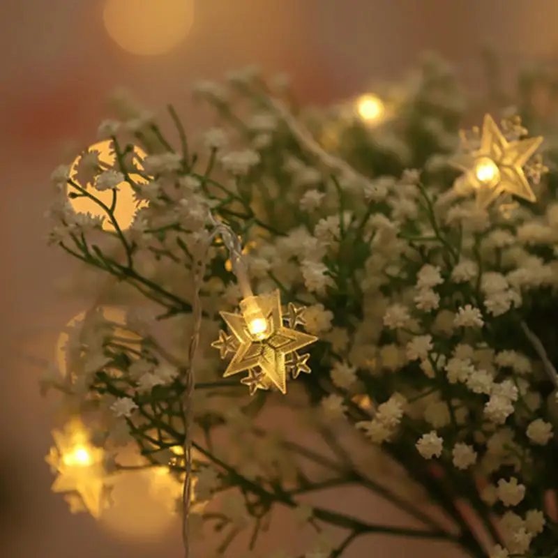 Светодиодный светильник-гирлянда со звездой луной праздничный уличный