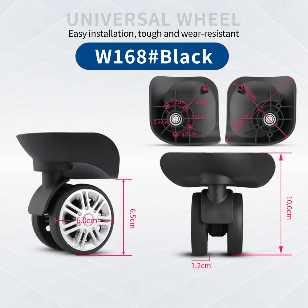 TANGYIPIN W168 Luggage Wheels Replace Suitcase Carrying Case Repair Wheel Trolley Case Luggage Accessories Mute Universal Caster