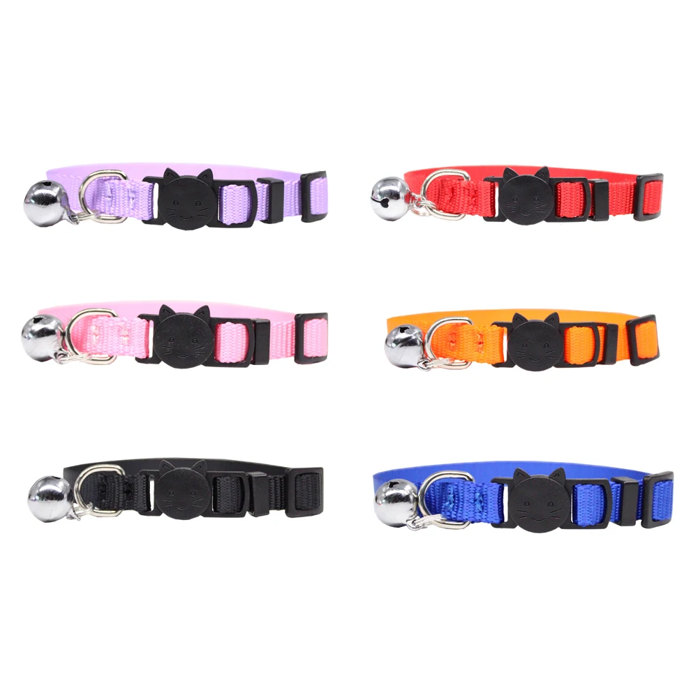 

2pcs Customize Personalized ID Cat Collar Safety Breakaway Small Dog Engraving Cute Nylon Adjustable for Puppy Kittens Necklace
