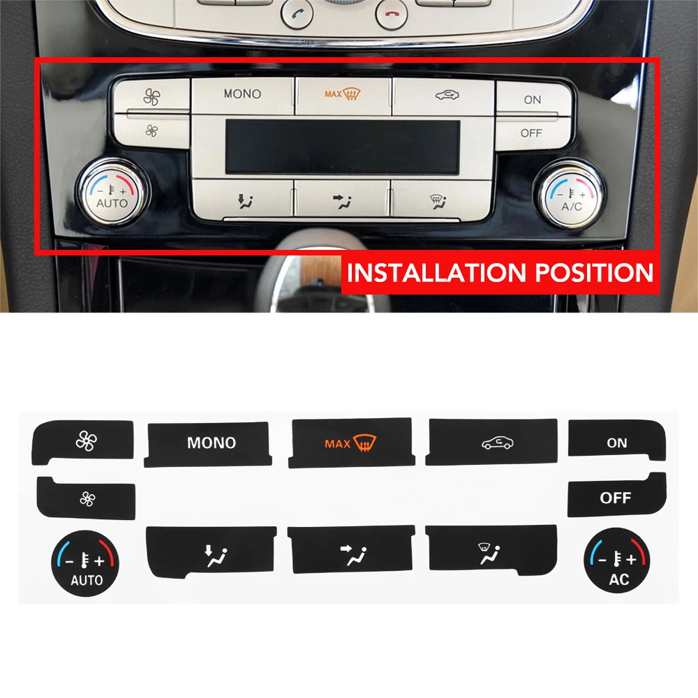 Черная Автомобильная Кнопка кондиционера ремонт наклейка для Ford S Max/для Mondeo