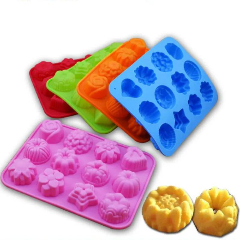 Силиконовая форма для выпечки торта мыла 3D товары шоколада в виде противня с 12