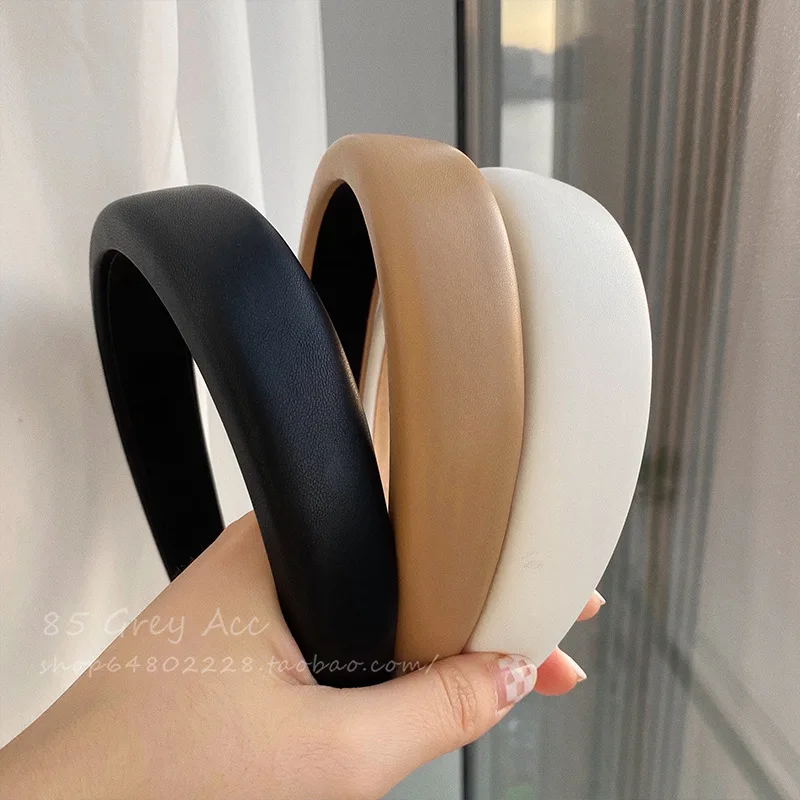 

Sponge solid color wide headband women 2021 new headband out pressure hair non-slip net red hair accessories