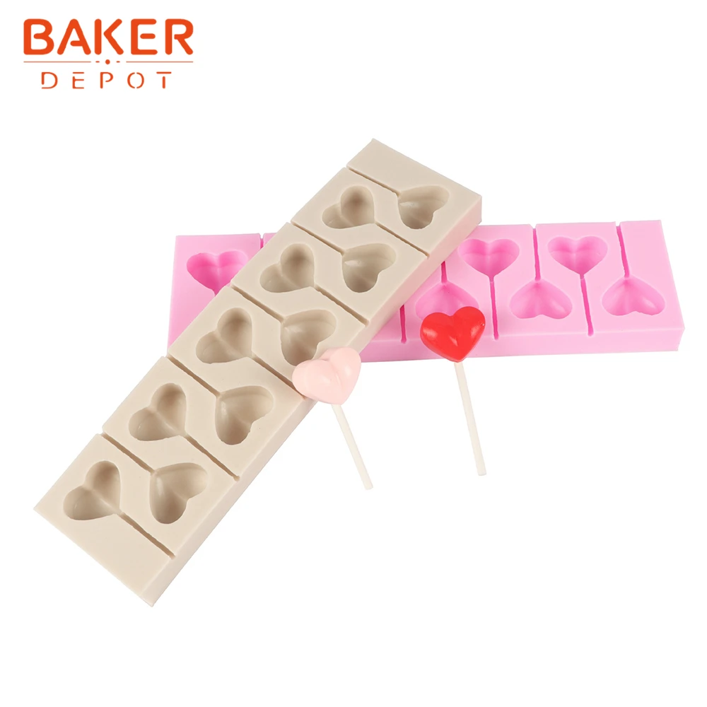 BAKER DEPOT большая силиконовая форма для леденца Сердце Шоколад Конфеты леденец Форма Торт Кондитерские украшения инструмент DIY День рождения Валентина