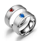 Модное обручальное кольцо Bxzyrt 2021, кольца с одним кристаллом для мужчин и женщин, обручальные серебристые кольца из нержавеющей стали