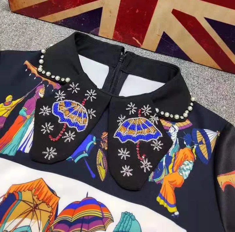 

Obsessed with lavender. New fashion cute black doll beaded dress black casual female summer