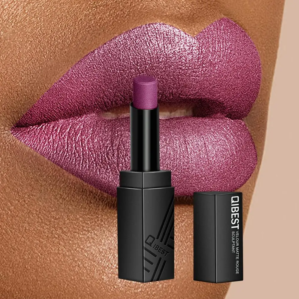 QIBESST 34 Цвета роскошная черная трубка матовая губная помада увлажняющая шелковая