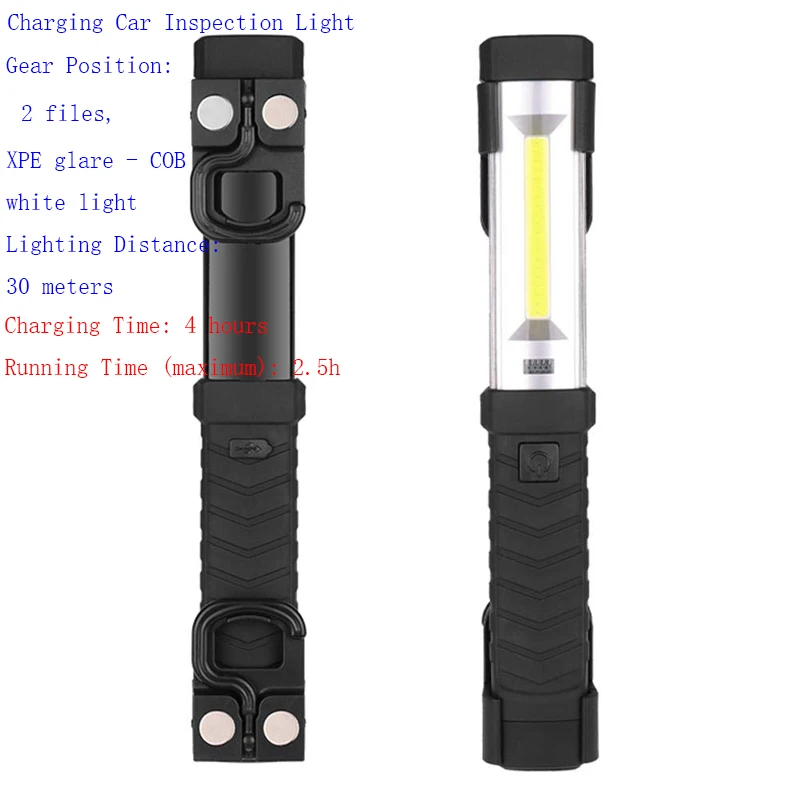 USB заряжаемый XPE COB рабочий светильник светодиодный магнитный аварийный лампа для