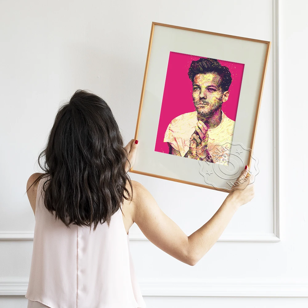 

Louis Tomlinson Pop Art Prints Poster, Rock Music Singer Fans Collection Star Portrait Gift, Bedroom Home Decor Canvas Painting