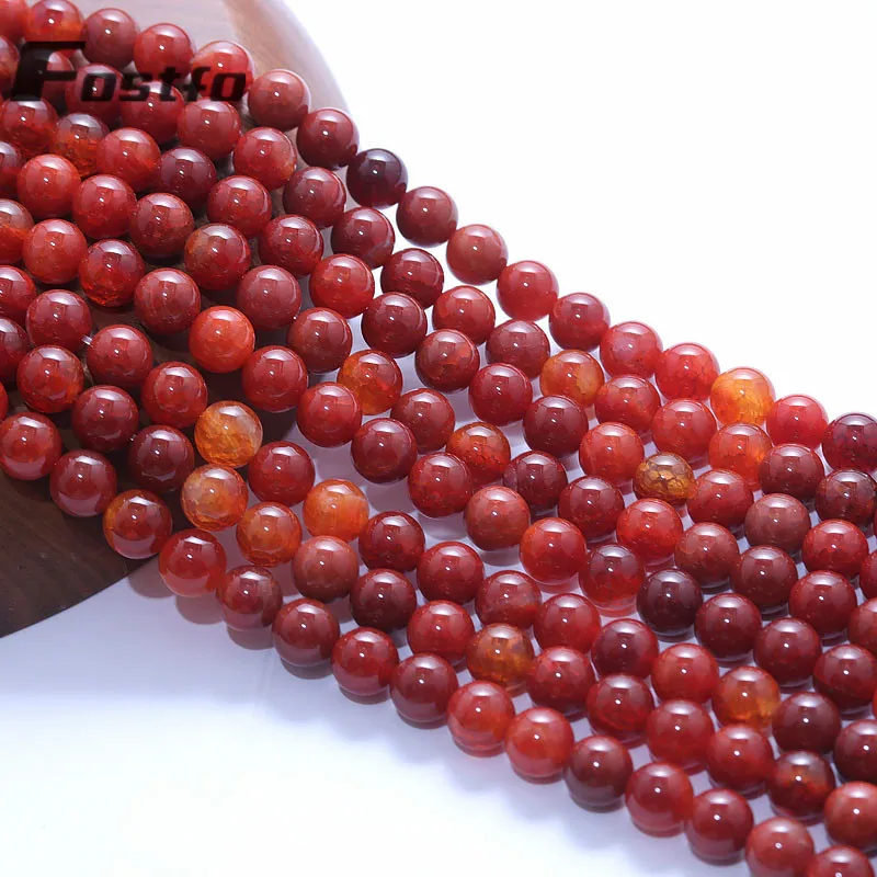 Натуральный камень на льду Красного цветка Агатовые камни бусины возраст 6 8 10 мм