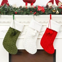 christmas stockings fabric santa claus sock gift kids candy bag festival pocket hanging xmas tree fireplace ornament new year