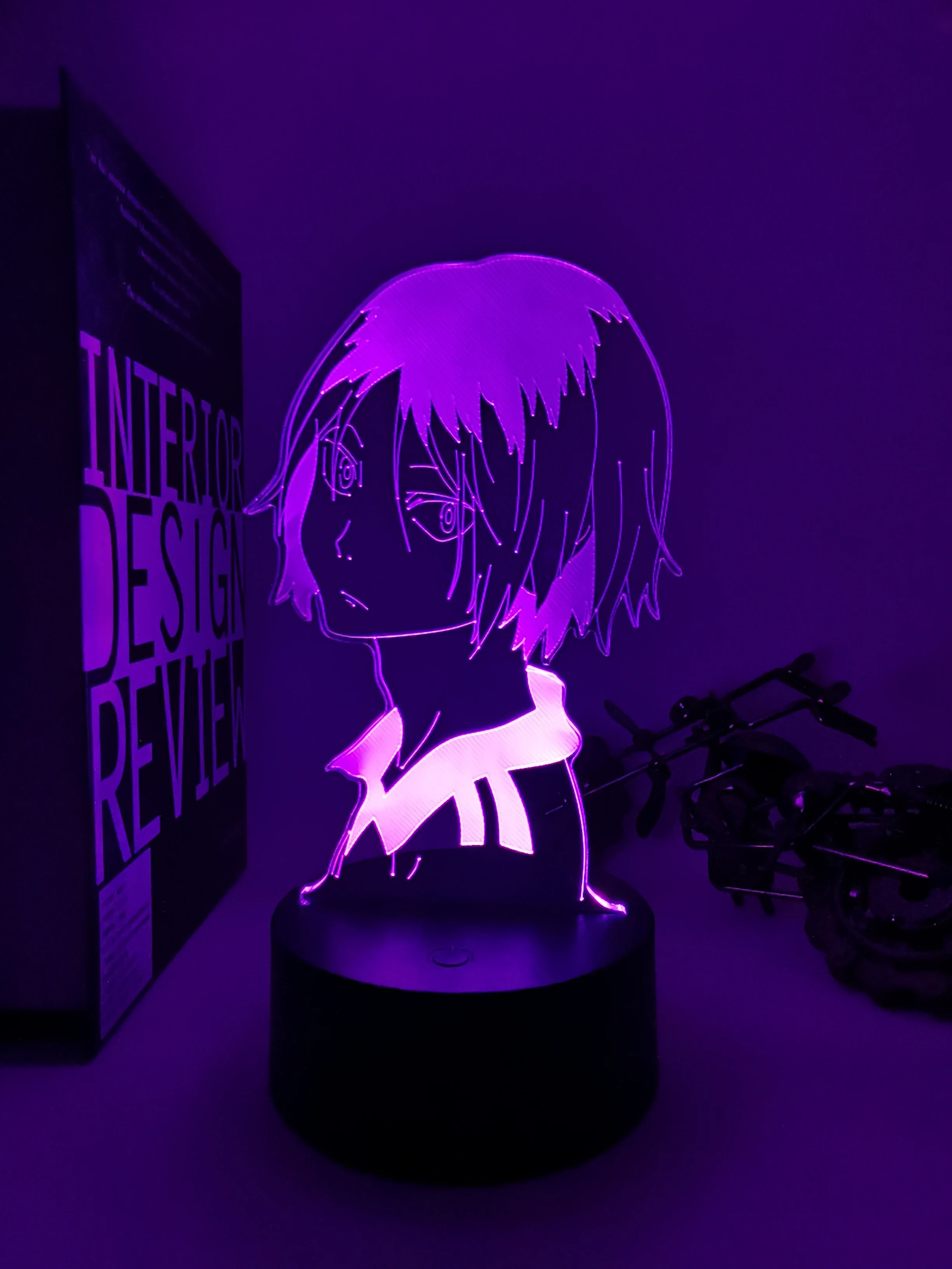 Kenma para Decoração de Quarto Noturna para Crianças Presente de Aniversário Haikyu!! Lâmpada Kozume Luz 3d Led 9 Luzes noturnas