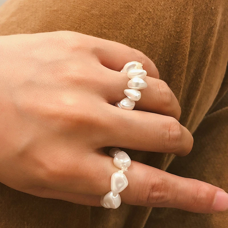 2 шт./комплект женские кольца с искусственным жемчугом|Кольца| |