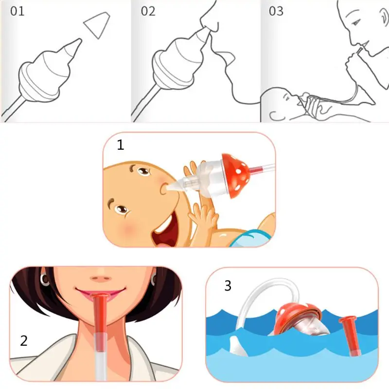 

Baby Nasal Suction Aspirator Nose Cleaner Baby Mouth Suction Aspirator 4X7C