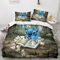 cute full lilo stitch bedding set single king bedlinen duvet cover set pillowcase children adult boys girls gift