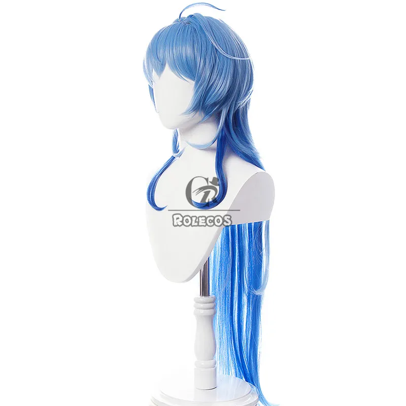 ROLECOS Genshin Impact Ganyu Cosplay Wig Ganyu Cosplay Long Gradient Blue Wigs with Bangs Heat Resistant Synthetic Hair