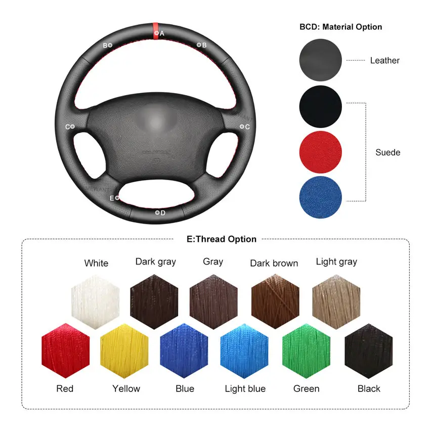 

Hand Sewing Artificial Leather Steering Wheel Covers for Toyota Land Cruiser Prado 120 Tacoma 4Runner Hilux Highlander Sequoia