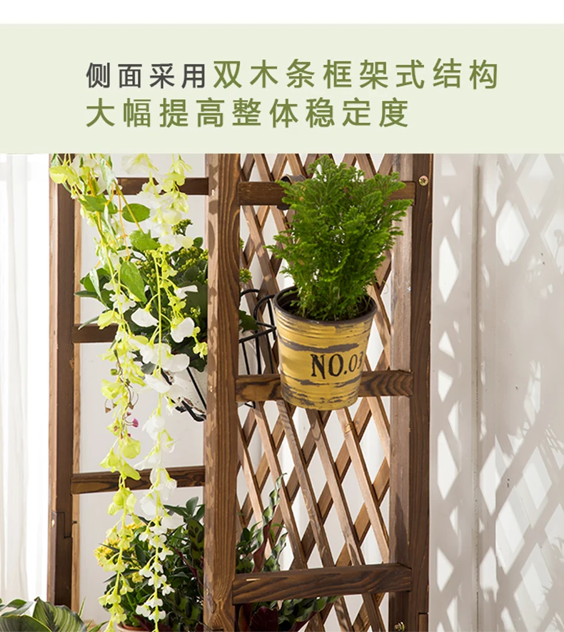 Floor flower stand wooden balcony flower rack solid wood flower rack indoor plant stand for living room flower pot plant rack