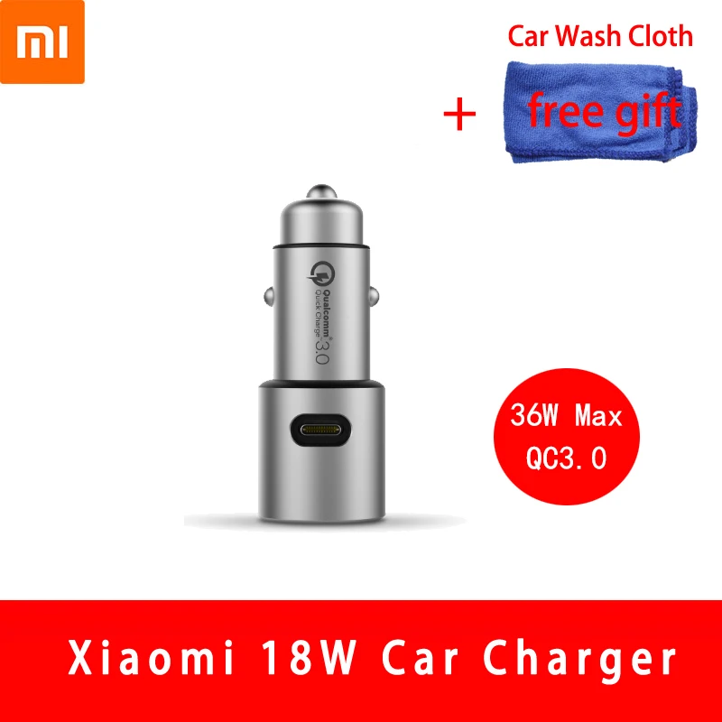 36W-charge only Оригинальное автомобильное зарядное устройство для Xiaomi 18 W Quick Charge mi металлический корпус Dual USB для мобильного iPhone samsung huawei Xiao mi Tablet быстрая зарядка - Тип штекера: 36W-charge only