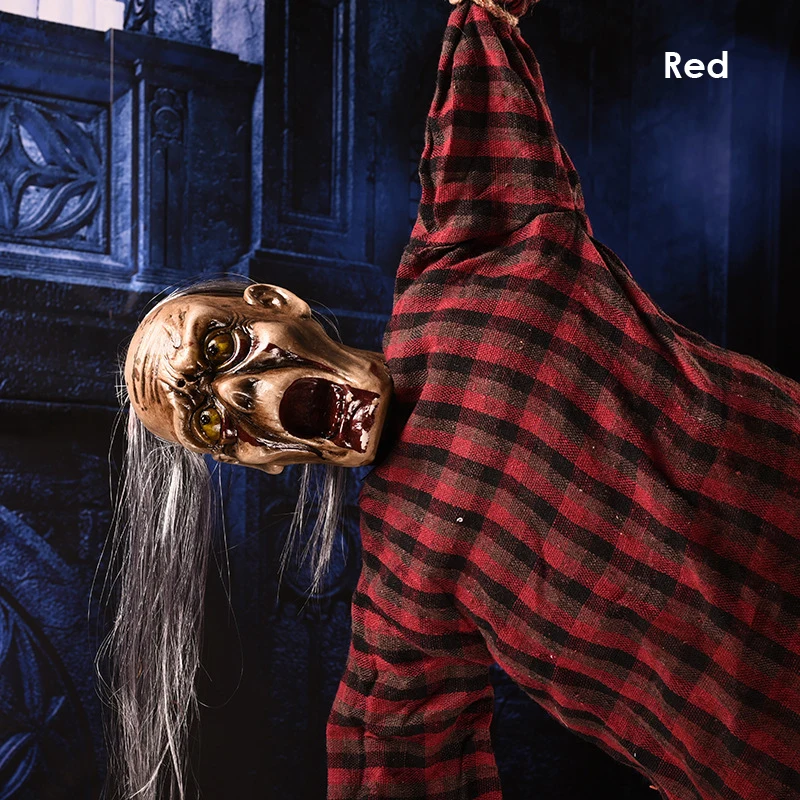 04101 red Праздничные подарочные игрушки, Висячие ведьмы, Висячие привидения, светящиеся куклы на Хэллоуин, ужасный скелет, монстр, Висячие реквизиты, кулон - Цвет: 04101 red