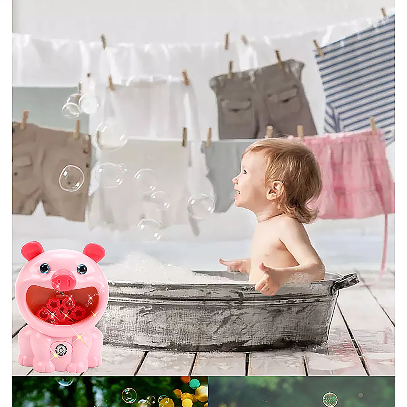 

Electric Bubble Machine pig Bubble Blower Bubble Toys with Bubble Solution(50ml) Soap Bubbles Kids Toys Outdoor Toys Bubble Gun