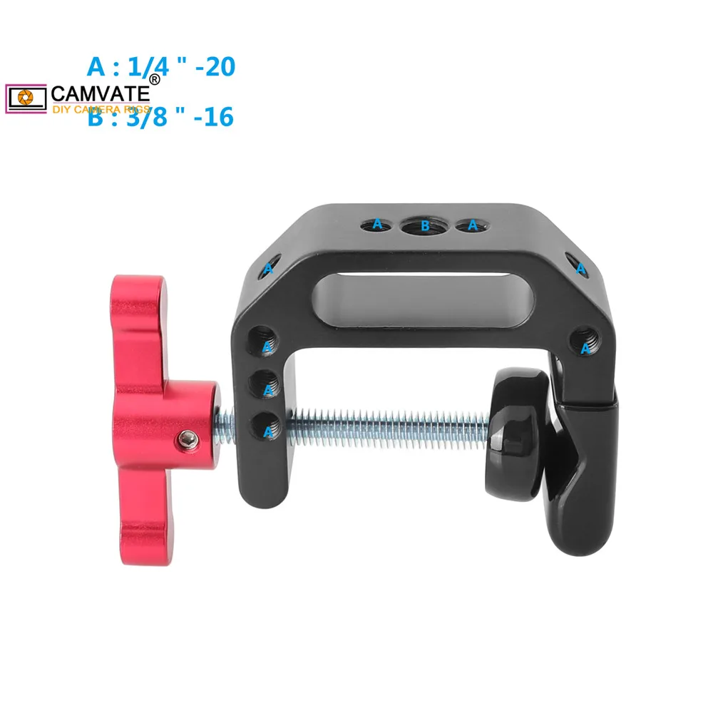 CAMVATE Универсальный c зажим с 1/4 &quotи 3/8&quot резьбовые отверстия для DSLR Камера