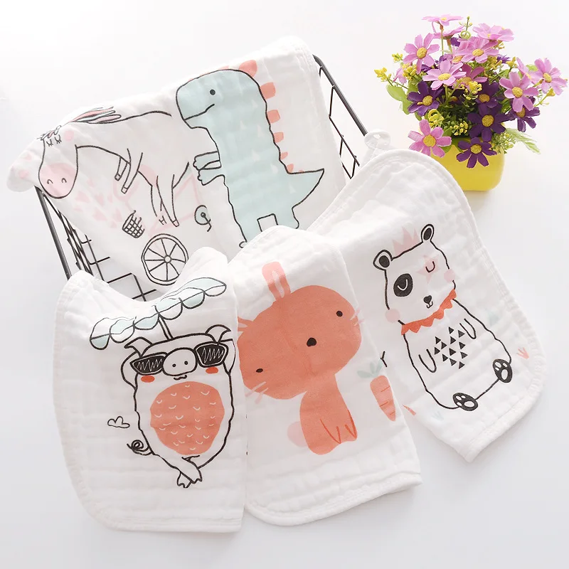5 шт./лот Новое поступление мультяшное полотенце из муслинового хлопка мягкое