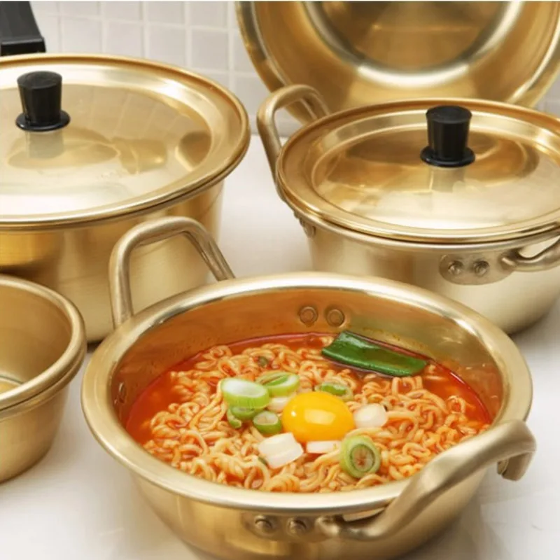 Корейский Ramen кастрюля для супа Алюминий сплав миска лапши с крышкой молока яйцо