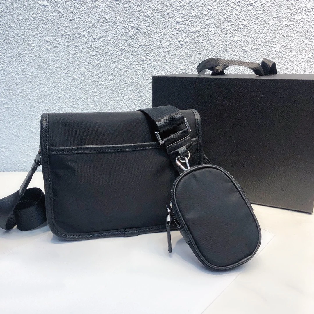 

With logo Men's messenger bag Fashion and leisure all-match Shoulder Bags Coin Purse Single Single Nylon Square Handbags