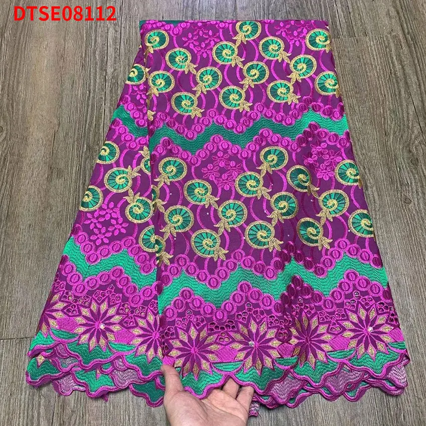 

New Design Nigerian Cotton Cloth African Popular Handmade ​Swiss Lace Fabric Textiles For Party Dress DTSE08112