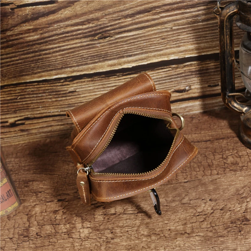 Fanny Waist Bag Men Genuine Leather Shouler Bag for Men Mini Multi Phone Box Wallet and Purse Outdoor Coin Card Pouch