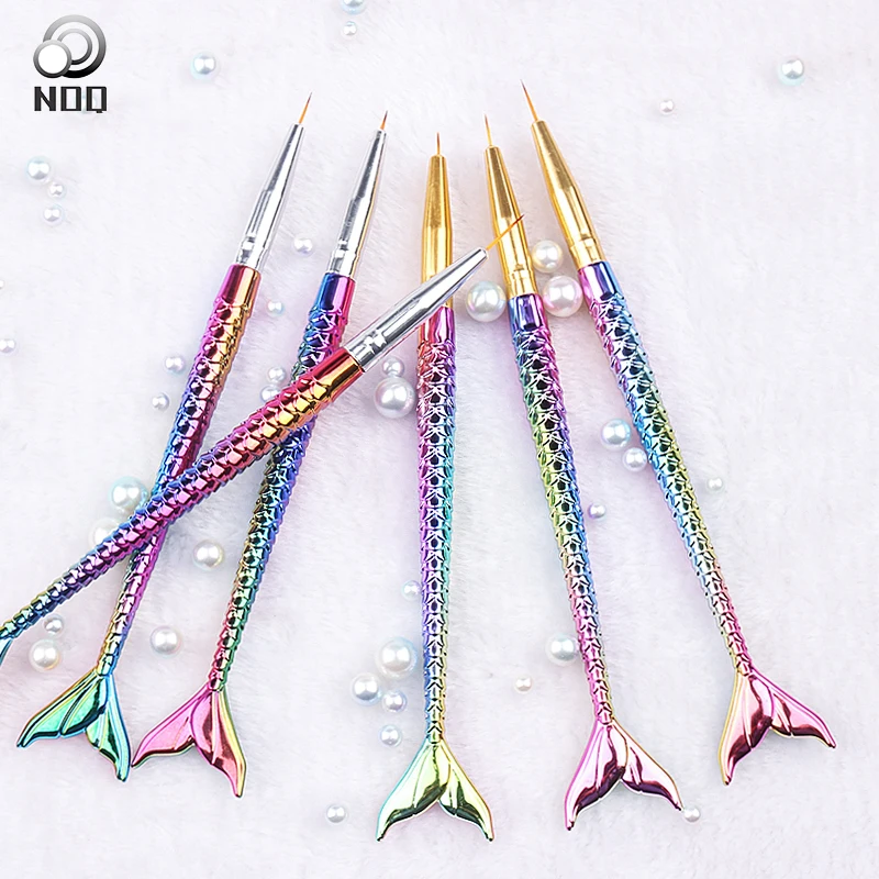 NOQ 3 шт. хвост русалки ногти карандаш тянущийся провод кисти для ногтей стержень