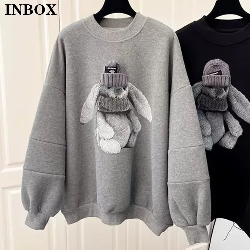 

Пуловер женский зимний с круглым вырезом, с длинным рукавом