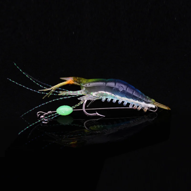 1/5 шт./лот 9 см 6g Световой креветок чехол из мягкого силикона с Искусственные