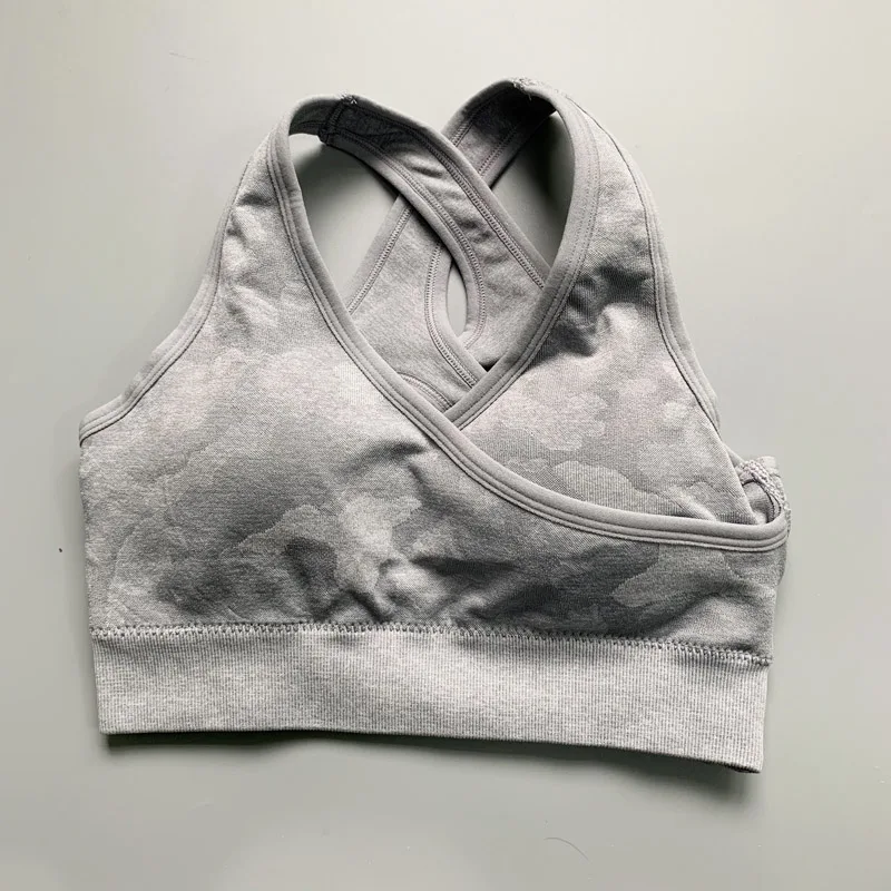 Nepoagym средний поддерживающий Камуфляжный бюстгальтер супер мягкий спортивный с