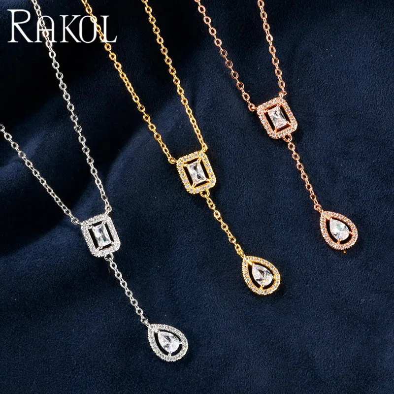Rakolfashion, простые ювелирные изделия из кубического циркония, женское ожерелье, вечерние аксессуары для девушек, Подарок на годовщину, RL20689