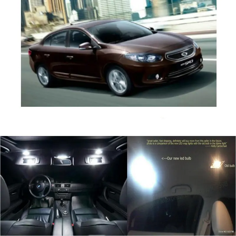 12 шт. светодиодный ные лампы для салона автомобиля Renault sm3 LE SE PE 2010 | Автомобили и