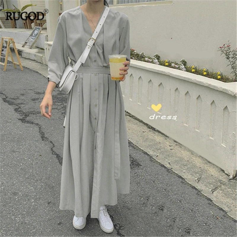 RUGOD 2019New осеннее женское элегантное платье шикарное корейское стильное винтажное