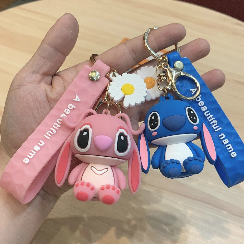 Лидер продаж брелок для ключей со стичем пары аниме кукол аксессуары подвеска