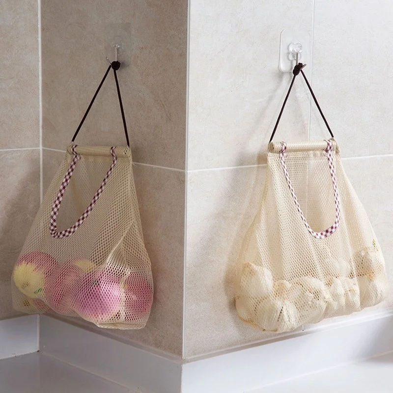 

Hot Large Capacity Storage Hanging Bag Kitchen Organize Mesh Pouch