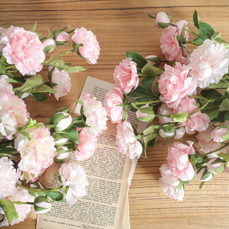 

Zerolife Peony DIY Party Decoration Vintage Silk Artificial Flowers Big Rose Wedding Fake Flowers Festival Supplies Home Decor
