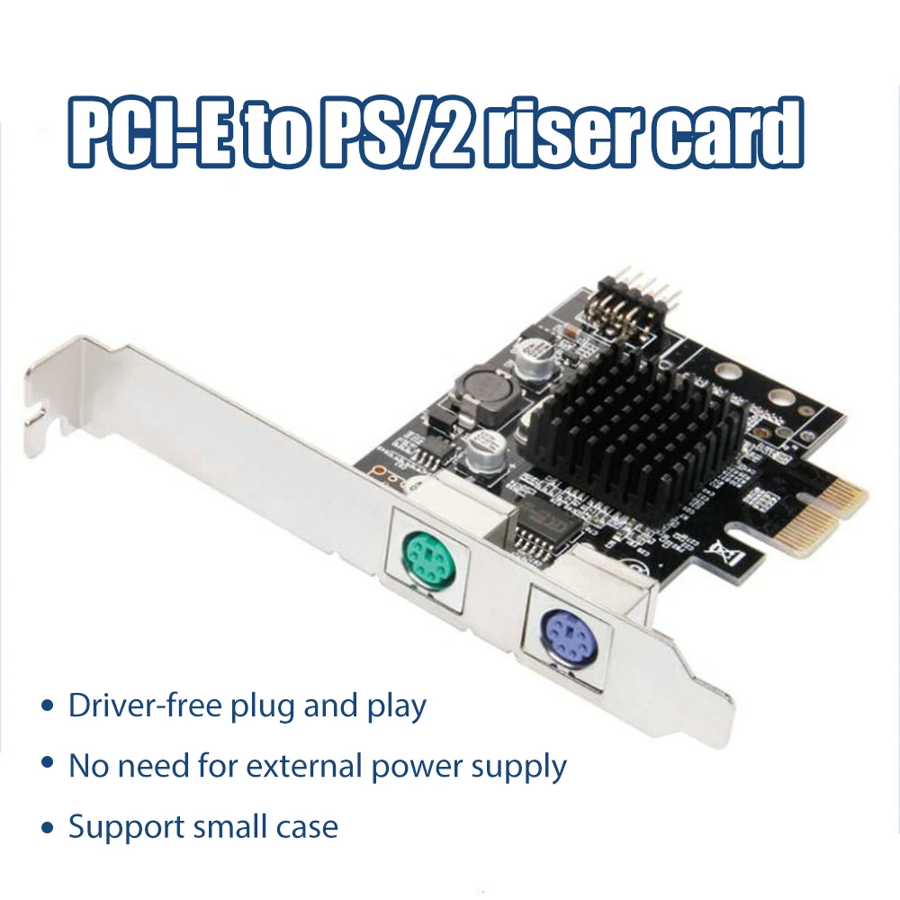 

Black Adapter Card with Short Iron Sheet Free Drive PC Keyboard Mouse PCI-E Expansion Card for PS2 for PS/2 Port