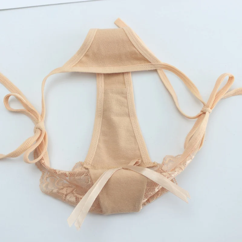 Women's Cotton Tie Thongs T-Shirts Panties Sexy Comfortable Lace Cutout G-String |