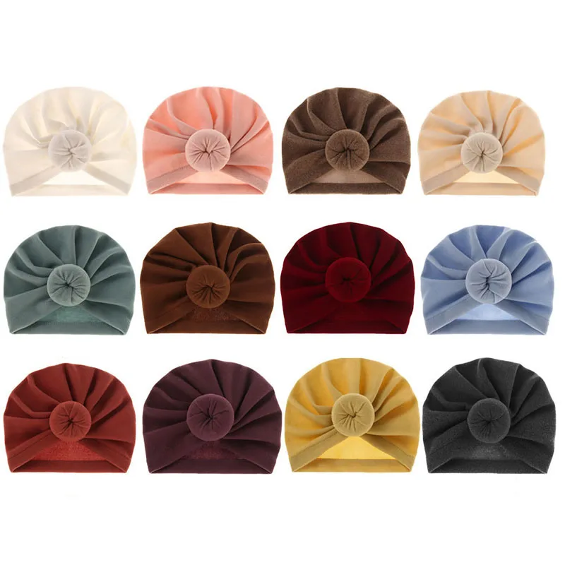 Новинка 2021 Детская вязаная шапочка женская шапка тюрбан шляпы для новорожденных