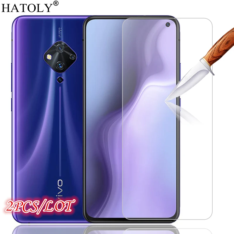 Vidrio templado para Vivo S5, Protector de pantalla HD ultrafino, pel&iacute;cula de tel&eacute;fono, vidrio Protector para Vivo S5, 2 uds.-0