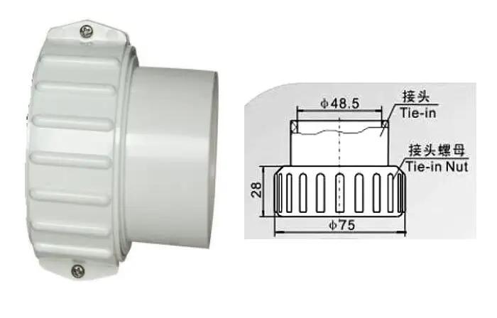 

Hot Tub Spa 1 1/2" Split Nut Kit for Heater Union with Gasket , 1.5" universal coupling for heater