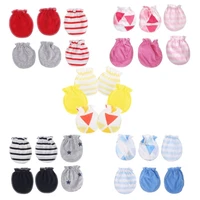 3pairs fashion anti scratching gloves newborn protection face cotton scratch mittens