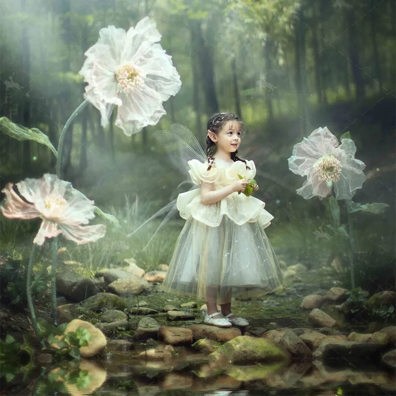 Платье принцессы с цветами для девочек бальное платье подружек невесты