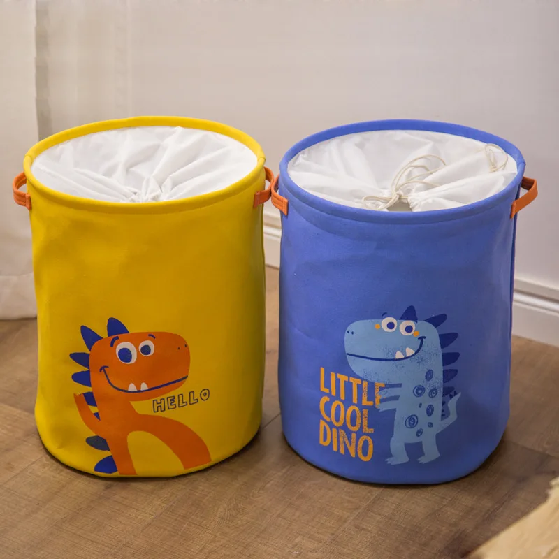 

Cotton Washing Dirty Clothes Big Basket Organizer Bin Handle Cartoons Basket Stand Laundry Basket Toy Storage Box Large Bag
