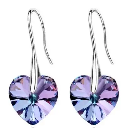 01 Корейские висячие серьги с кристаллами Swarovski для женщин,, серебряные серьги, вечерние ювелирные изделия, подарок для друзей - Окраска металла: 01