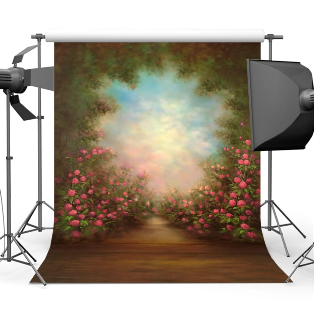 

Mehofoto Floral Old Master Photography Backgrounds Green Tree Photo Studio Background for Photographic CM-0554